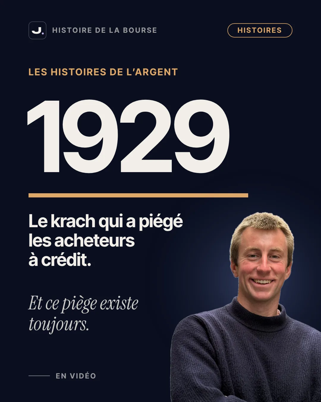 Couverture Julien Invest : 1929, le krach qui a piégé les acheteurs à crédit, dans la série Les histoires de l'argent