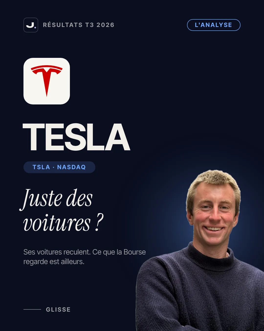 Tesla, juste des voitures ? Analyse des résultats du troisième trimestre 2026, carrousel Julien Invest